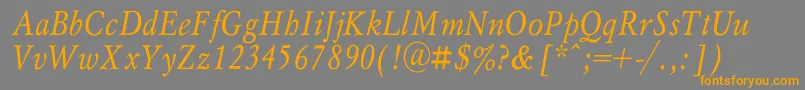 MyslnarrowcItalic Font – Orange Fonts on Gray Background
