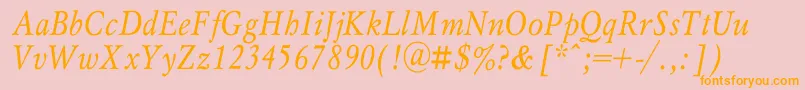 MyslnarrowcItalic Font – Orange Fonts on Pink Background