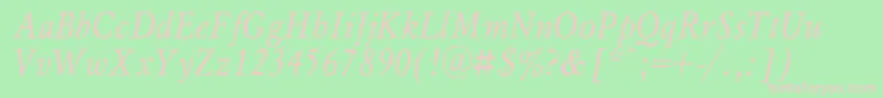 MyslnarrowcItalic Font – Pink Fonts on Green Background