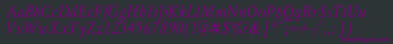 MyslnarrowcItalic Font – Purple Fonts on Black Background