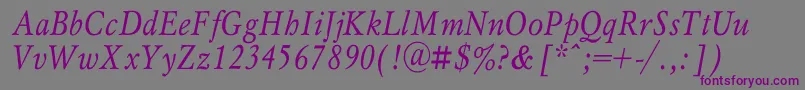 MyslnarrowcItalic Font – Purple Fonts on Gray Background