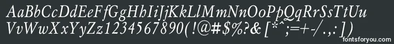 MyslnarrowcItalic Font – White Fonts on Black Background