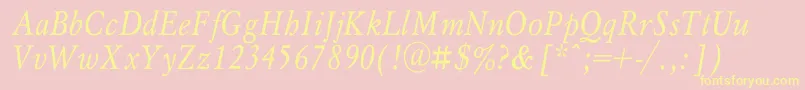 MyslnarrowcItalic Font – Yellow Fonts on Pink Background