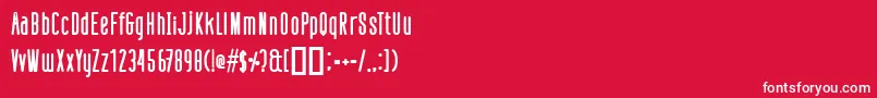 DefattedMilkBold-Schriftart – Weiße Schriften auf rotem Hintergrund