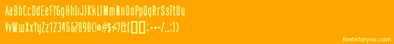 Więcej informacji o czcionce DefattedMilkBold Czcionka DefattedMilkBold – żółte czcionki na pomarańczowym tle