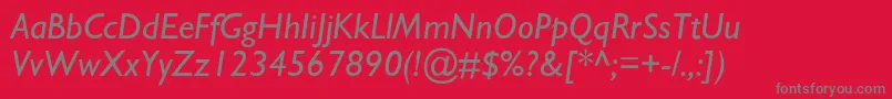 StimmellItalic-Schriftart – Graue Schriften auf rotem Hintergrund
