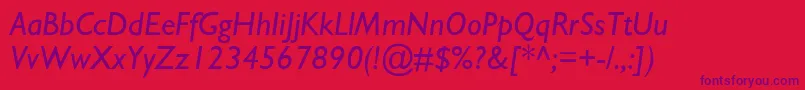 StimmellItalic Font – Purple Fonts on Red Background