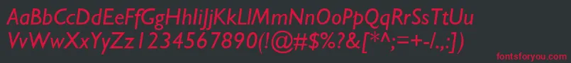 StimmellItalic Font – Red Fonts on Black Background