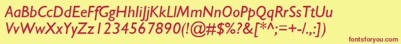 StimmellItalic Font – Red Fonts on Yellow Background