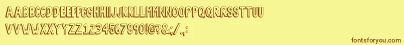 BobsBurgers Font – Brown Fonts on Yellow Background