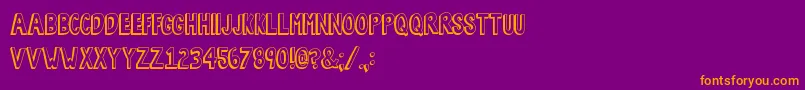 BobsBurgers-Schriftart – Orangefarbene Schriften auf violettem Hintergrund