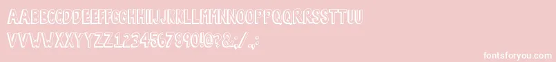 BobsBurgers-Schriftart – Weiße Schriften auf rosa Hintergrund