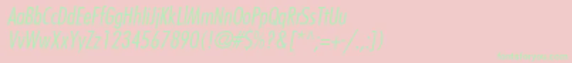 FujiyamalightItalic-Schriftart – Grüne Schriften auf rosa Hintergrund