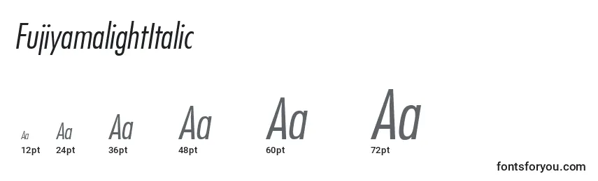 FujiyamalightItalic Font Sizes