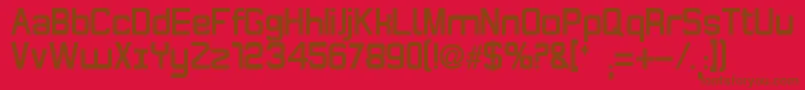MaximilienRegular-Schriftart – Braune Schriften auf rotem Hintergrund