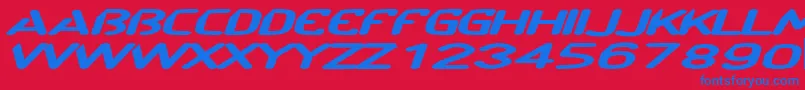 CftechnoramaSlanted Font – Blue Fonts on Red Background