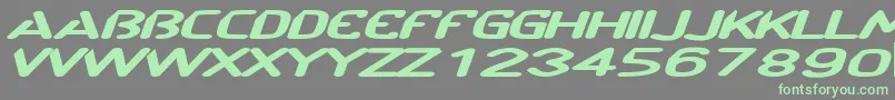 CftechnoramaSlanted-Schriftart – Grüne Schriften auf grauem Hintergrund