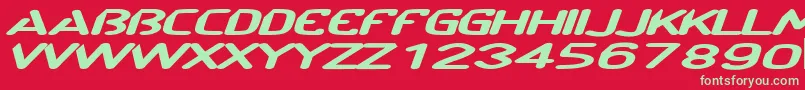 フォントCftechnoramaSlanted – 赤い背景に緑の文字