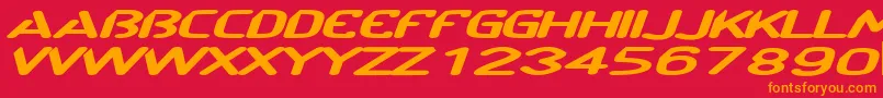 CftechnoramaSlanted Font – Orange Fonts on Red Background