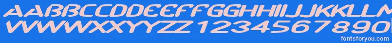 CftechnoramaSlanted Font – Pink Fonts on Blue Background