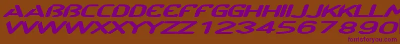 CftechnoramaSlanted Font – Purple Fonts on Brown Background