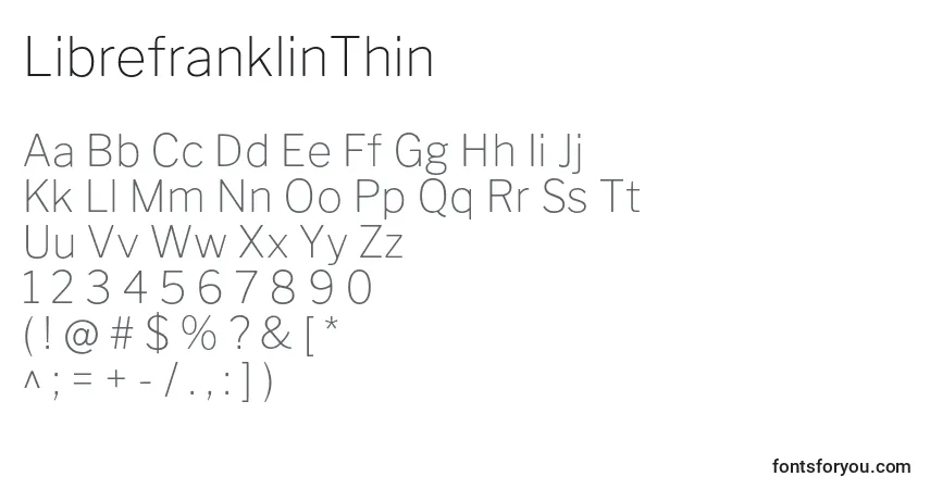 A fonte LibrefranklinThin (72278) – alfabeto, números, caracteres especiais
