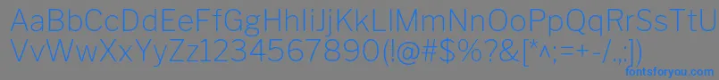 フォントLibrefranklinThin – 灰色の背景に青い文字