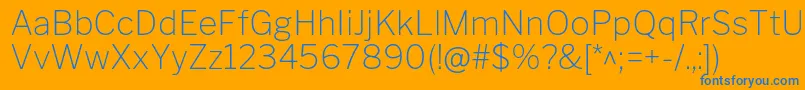 フォントLibrefranklinThin – オレンジの背景に青い文字