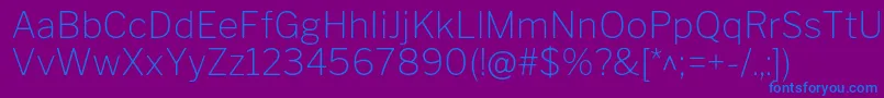 フォントLibrefranklinThin – 紫色の背景に青い文字