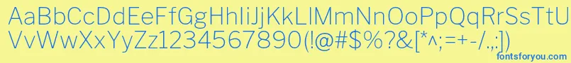 Шрифт LibrefranklinThin – синие шрифты на жёлтом фоне