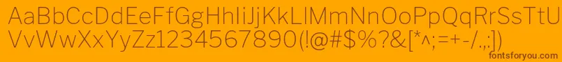 フォントLibrefranklinThin – オレンジの背景に茶色のフォント