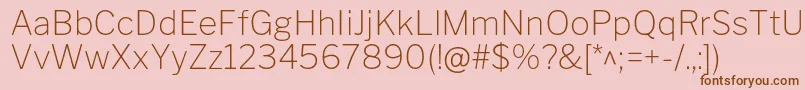 LibrefranklinThin Font – Brown Fonts on Pink Background