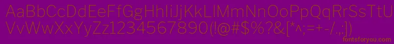 LibrefranklinThin Font – Brown Fonts on Purple Background