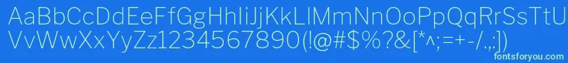 LibrefranklinThin Font – Green Fonts on Blue Background