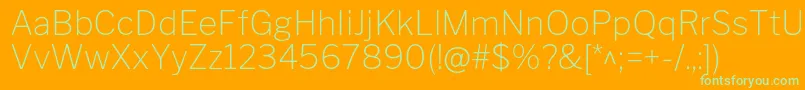 LibrefranklinThin Font – Green Fonts on Orange Background