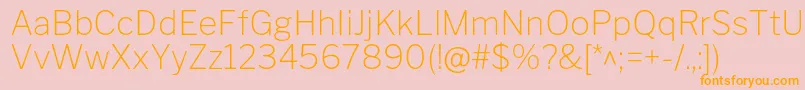 フォントLibrefranklinThin – オレンジの文字がピンクの背景にあります。