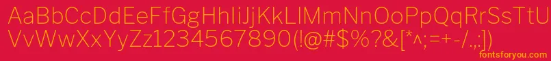 フォントLibrefranklinThin – 赤い背景にオレンジの文字