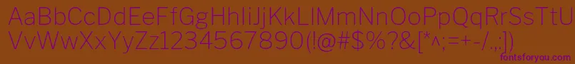 LibrefranklinThin Font – Purple Fonts on Brown Background