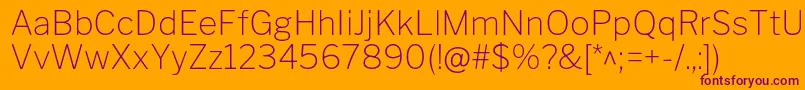 LibrefranklinThin Font – Purple Fonts on Orange Background