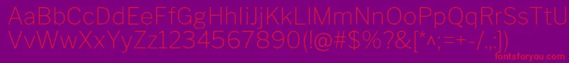 LibrefranklinThin Font – Red Fonts on Purple Background