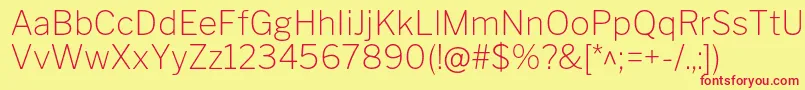 Czcionka LibrefranklinThin – czerwone czcionki na żółtym tle