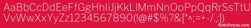 フォントLibrefranklinThin – 赤い背景に白い文字