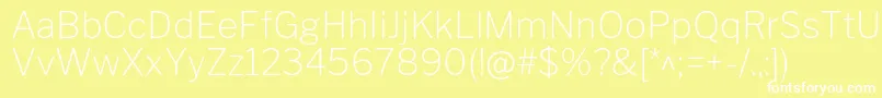 フォントLibrefranklinThin – 黄色い背景に白い文字