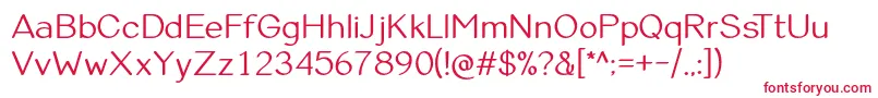 フォントViolinaRegular – 白い背景に赤い文字