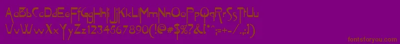 フォントVioletteRegular – 紫色の背景に茶色のフォント