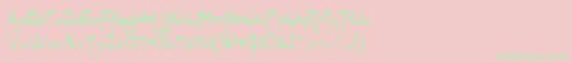 Fonte VioletteRegular – fontes verdes em um fundo rosa
