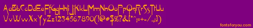 VioletteRegular Font – Orange Fonts on Purple Background