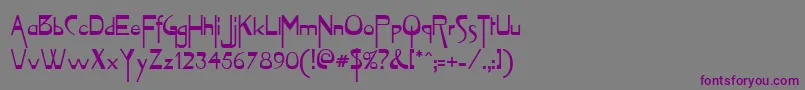 フォントVioletteRegular – 紫色のフォント、灰色の背景