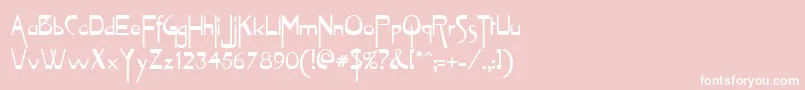 VioletteRegular-fontti – valkoiset fontit vaaleanpunaisella taustalla