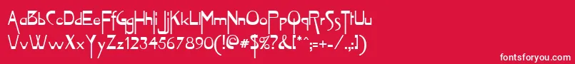 VioletteRegular-Schriftart – Weiße Schriften auf rotem Hintergrund